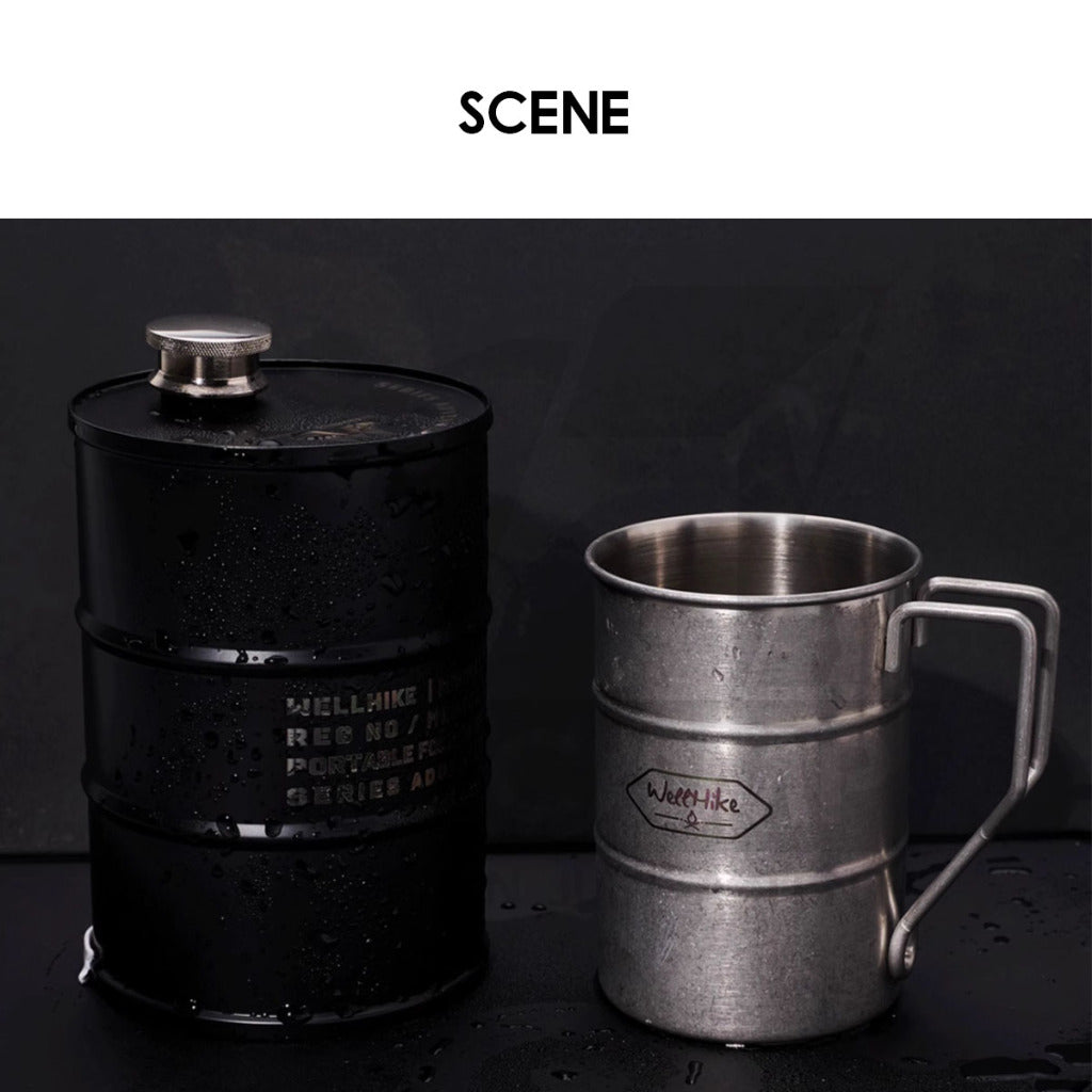 Wellhike SWS Oil Barrel Cup Mug 750ml Stainless Steel Tactical Style Outdoor Camping Cawan