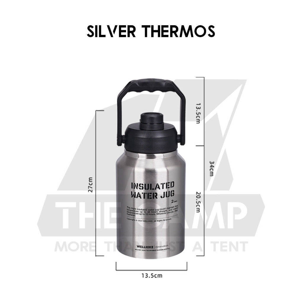 Wellhike SWS 2L Thermos Bottle Tactical Portable Outdoor Camping Travel Stainless Steel 304 Ice Bucket Case