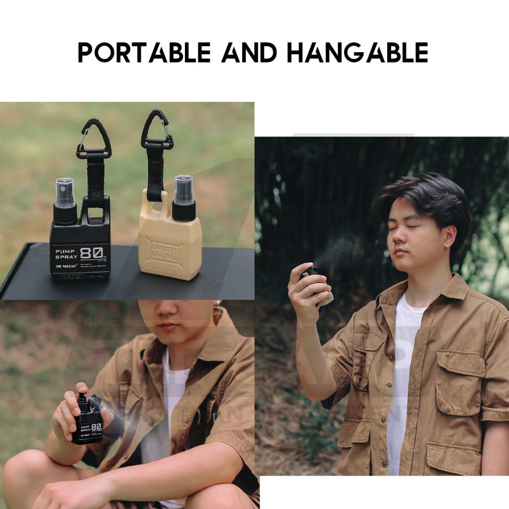Outdoor Camping Spray Pump Bottle 80ml Tactical Style Oil Perfume Lotion Detergent Case Liquid Container with Hook Strap