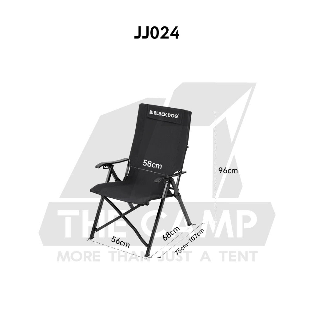 Blackdog Portable Adjustable Chair Arm Rest Reclining Recliner Outdoor Camping High Back CBD2450JJ024 CBD2450JJ042