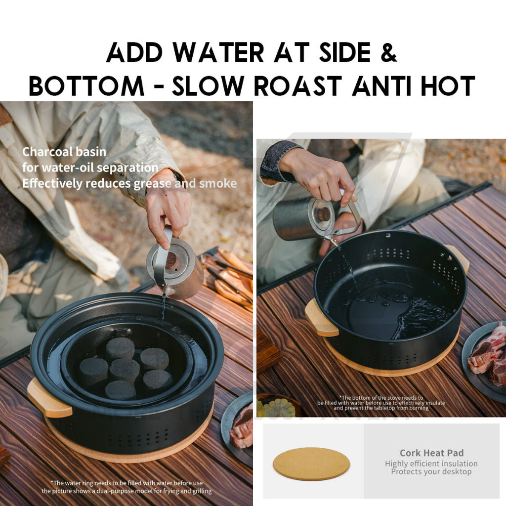 Naturehike Round Charcoal BBQ Grill Pan Fire Pit Stove Outdoor Camping Barbecue Firepit CNK2550CF010