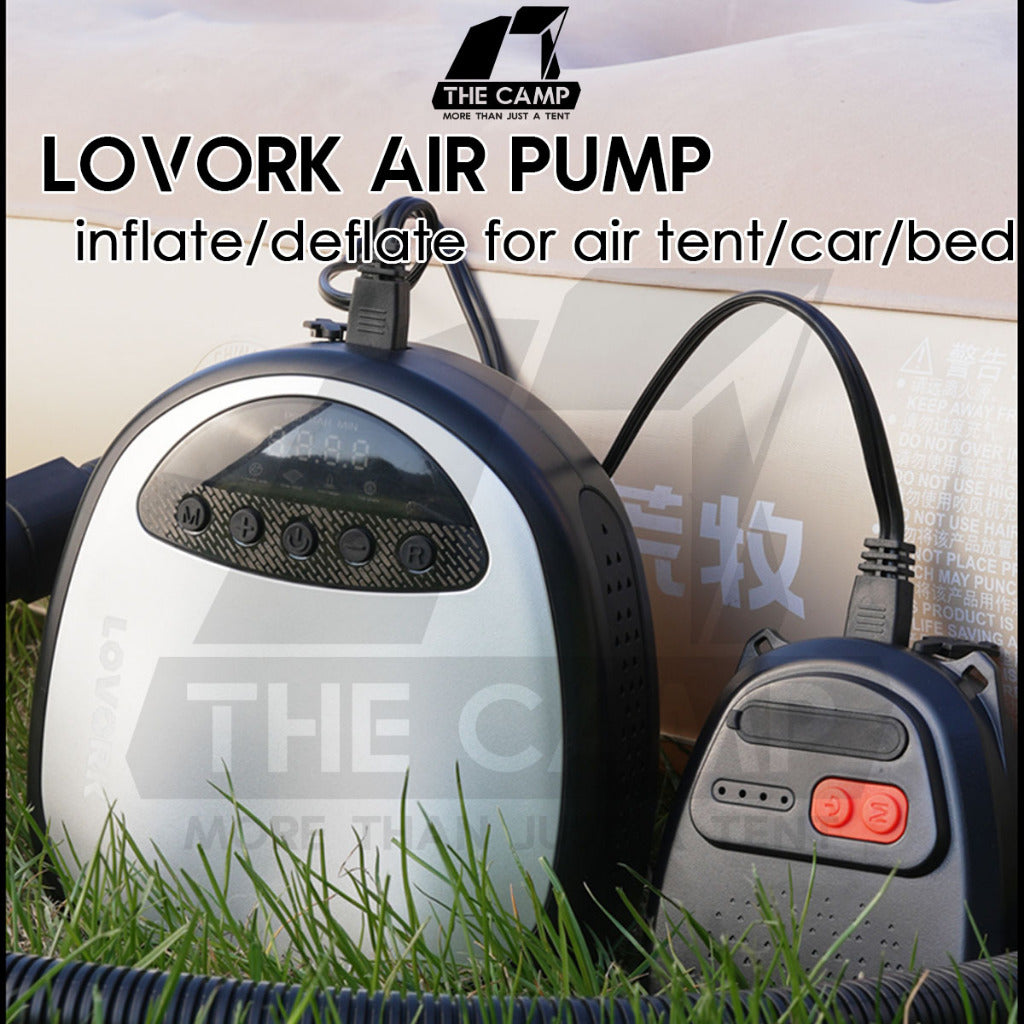 Lovork Air Pump High Pressure High Low Volumn Dual Pump Design Battery Pack Air Tent Bed SUP Boat Swimming Pool Car