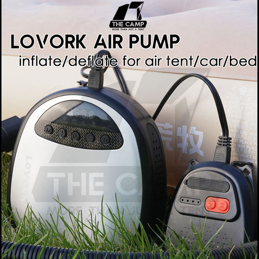 Lovork Air Pump High Pressure High Low Volumn Dual Pump Design Battery Pack Air Tent Bed SUP Boat Swimming Pool Car