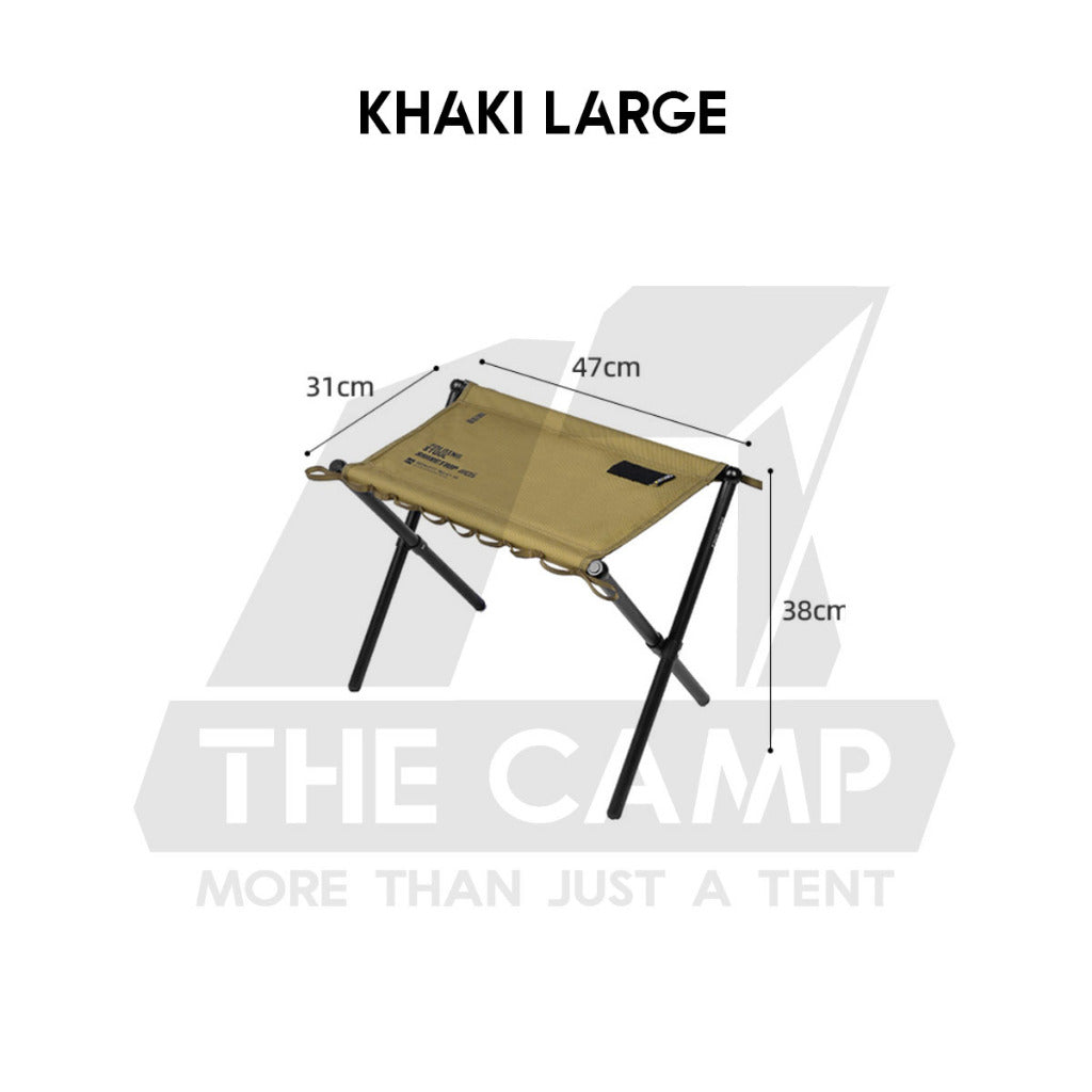 Shinetrip Foldable Tactical Stool Heavy Duty Table Hanging Ring Loop Black Velcro Aluminium Table