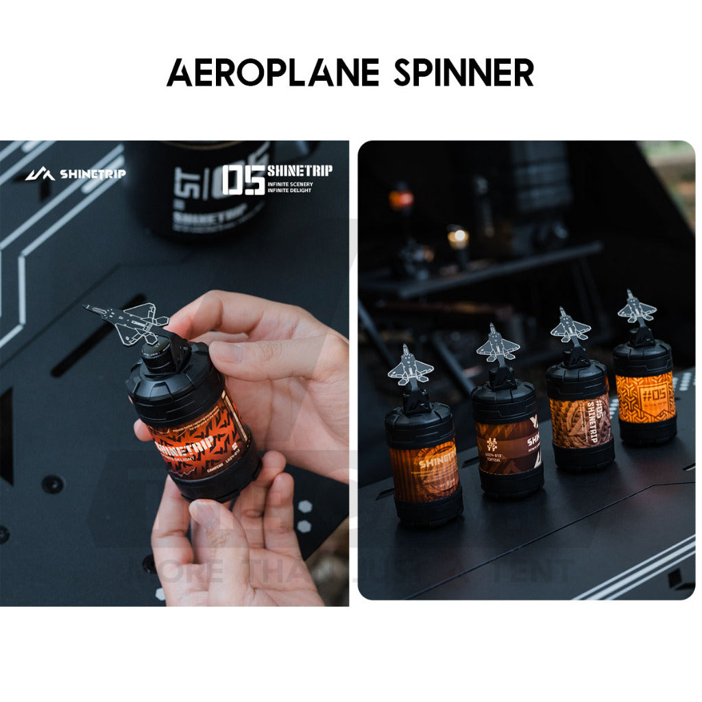 Shinetrip 19 Tornado Light Accessories Spinner Aeroplane Lamp Rod Holder 1/4 Spinning Nut Lamp Outdoor Camping Tactical