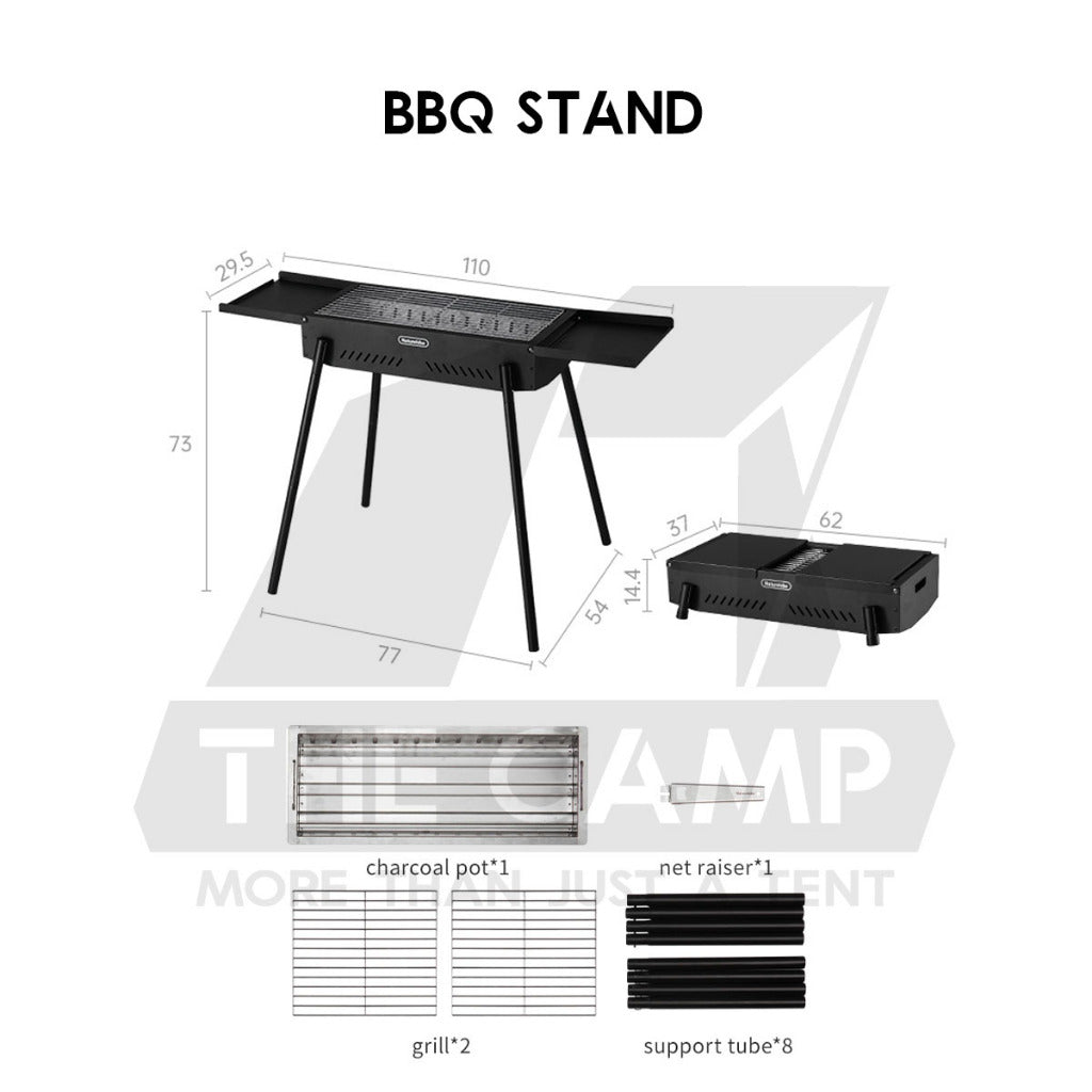 Naturehike Moyan Portable Charcoal BBQ Grill Stand Adjustable Height Stove Outdoor Camping Side Rack Shelf CNK2550CF013