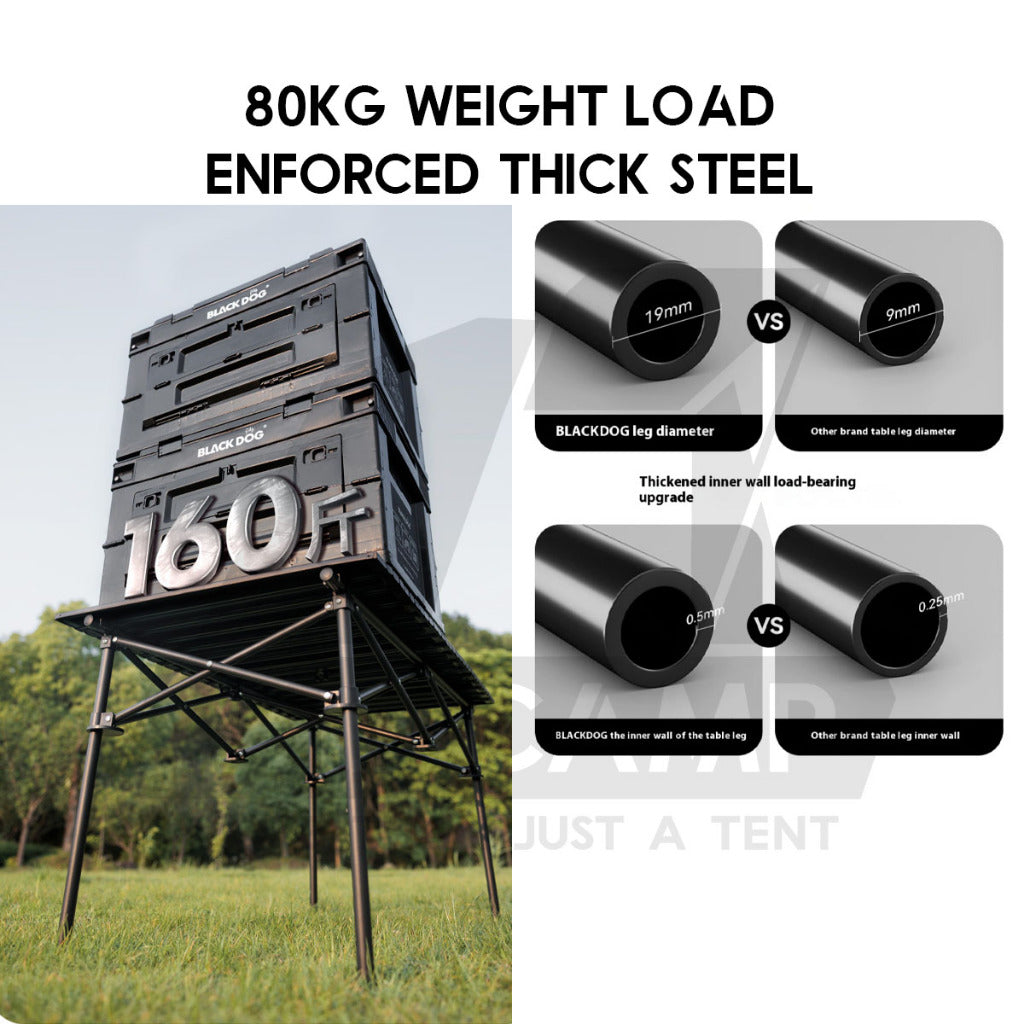 Blackdog Table Chair Set 1 Table 4 Chairs Carbon Steel Outdoor Camping CBD2550JJ037
