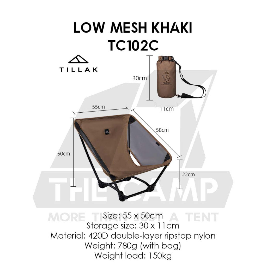 Tillak Moon Chair Low Back High Back 1000D Cordura Foldable Outdoor Camping Compact Size Kerusi Healing