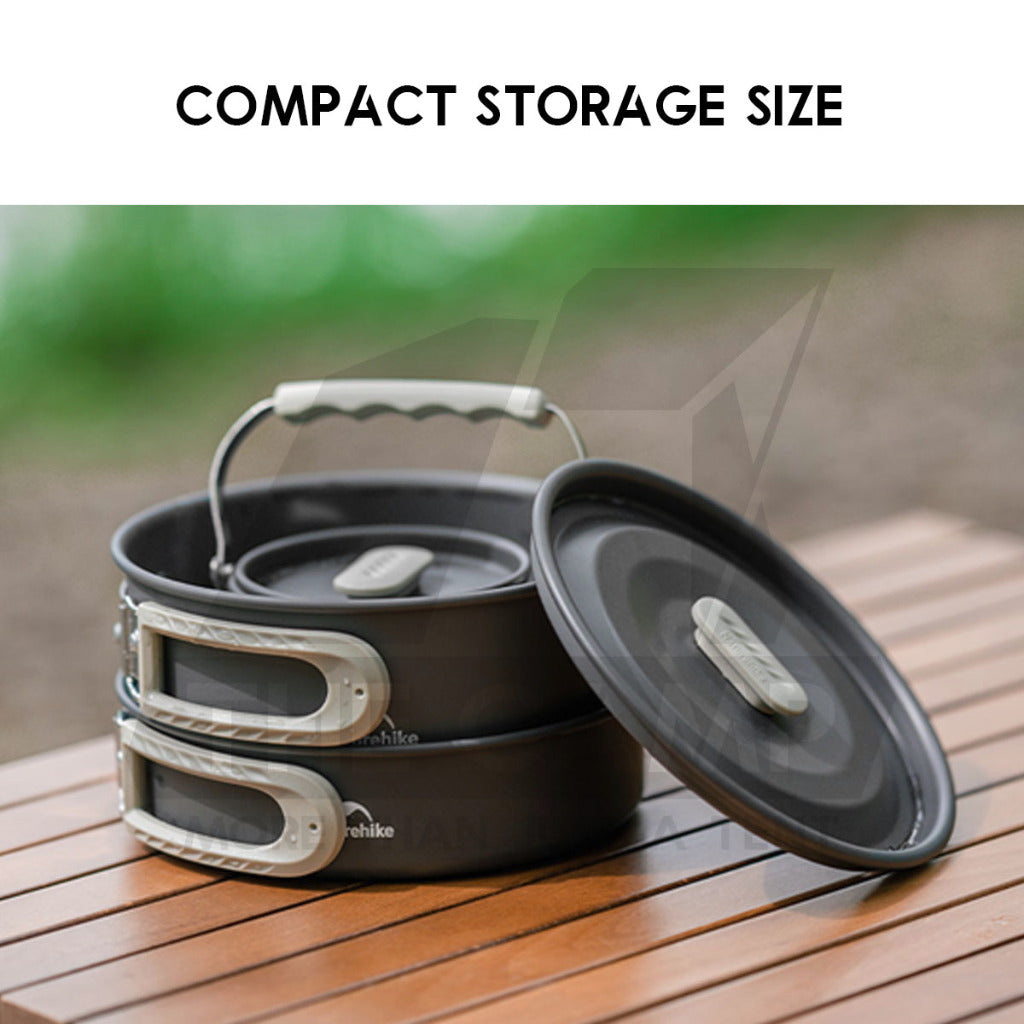 Naturehike Aluminium Cookware Set Cooking Set Pot Set Kettle Pan Pot Camping Outdoor Picnic CNK2450CF010