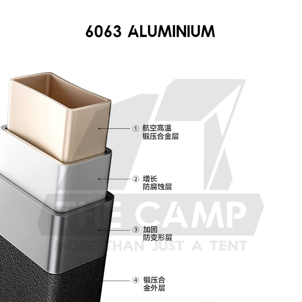 Blackdog Double Layer Aluminium Alloy Folding IGT Table Foldable Black Tent Pole Chair Outdoor Camping CBD2450JJ011