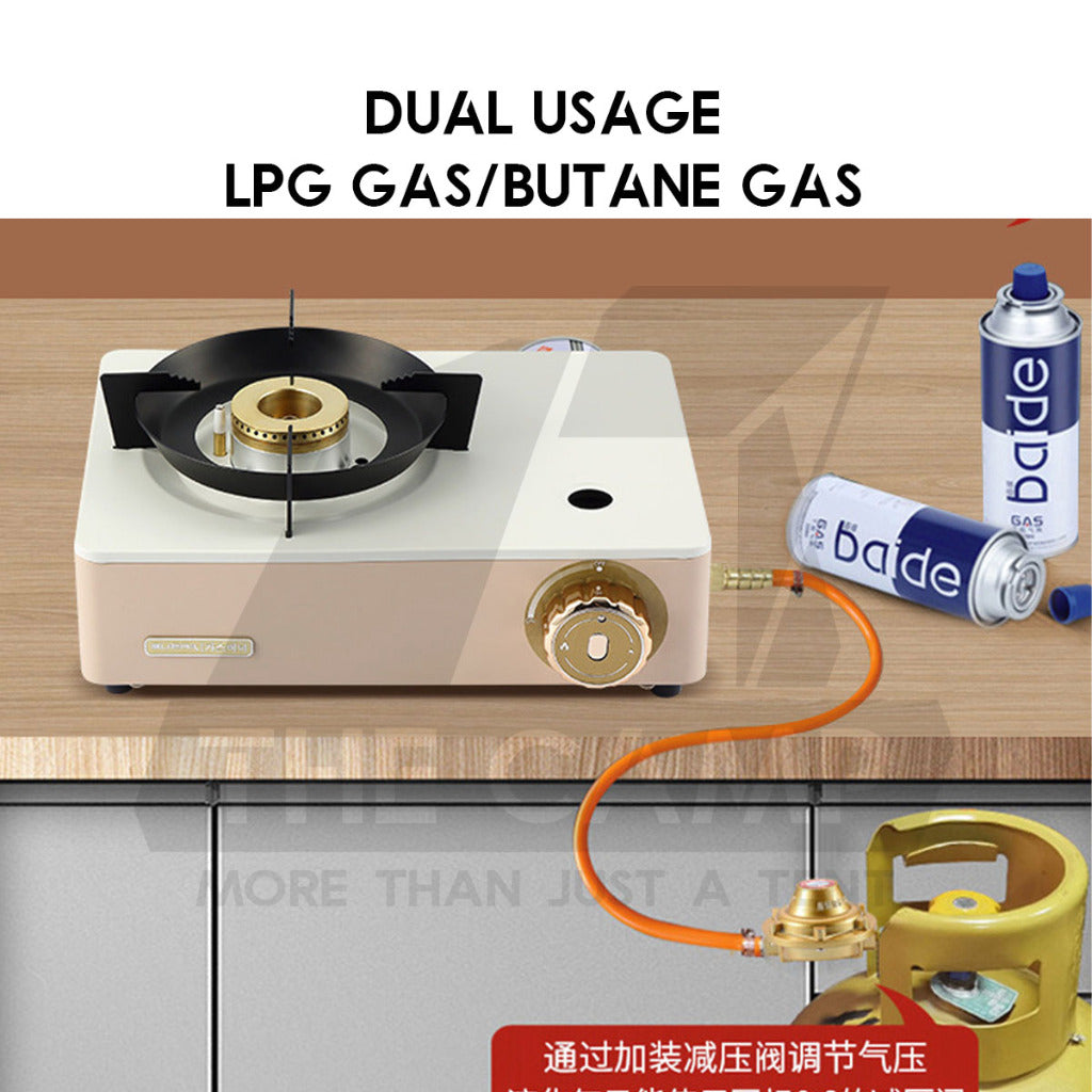 Buerk Cassette Gas Stove High Power 5.2KW Portable Cartridge Burner Furnace Outdoor Camping Picnic Windshield Black