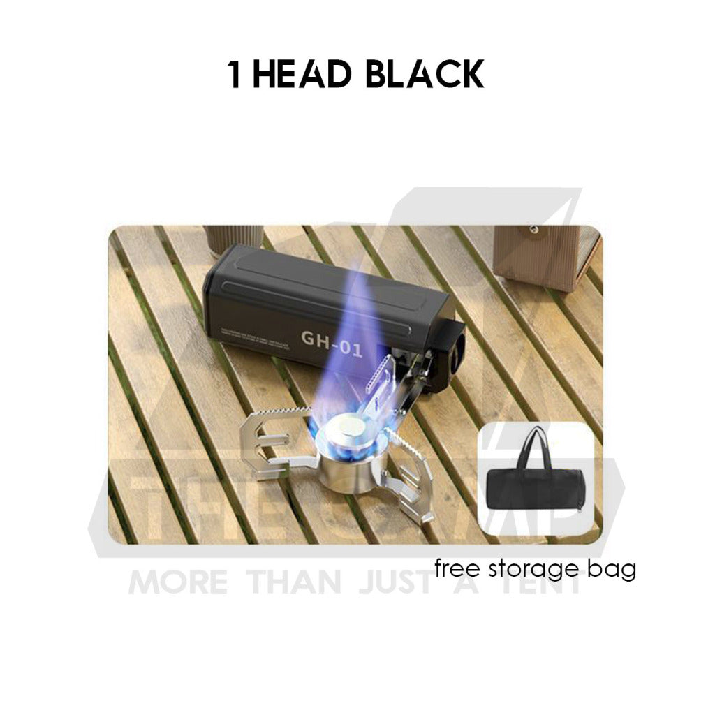 2800W 4800W Portable Folding Stove Outdoor Camping 1 Head 3 Head Cooking Cassette Gas Burner Foldable BRS Black