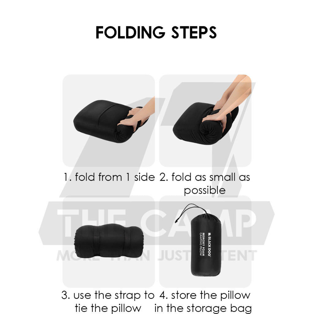Blackdog Auto Inflation Sponge Memory Foam Pillow with Case Black for Bed Mattress Inflatable CBD2450WS045 BD-CQZ001