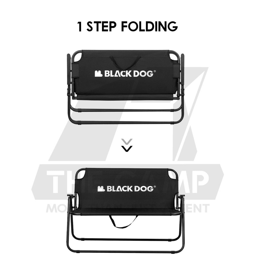 Blackdog Double Chair Foldable Camping Folding Chair Seat Outdoor Full Black Tent Flysheet CBD2450JJ041