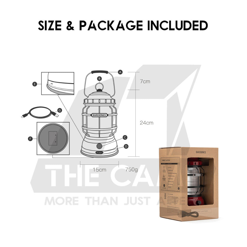 Barebones Forest Lantern Outdoor Camping Lamp Light USB Rechargeable Lighting LED Lantern