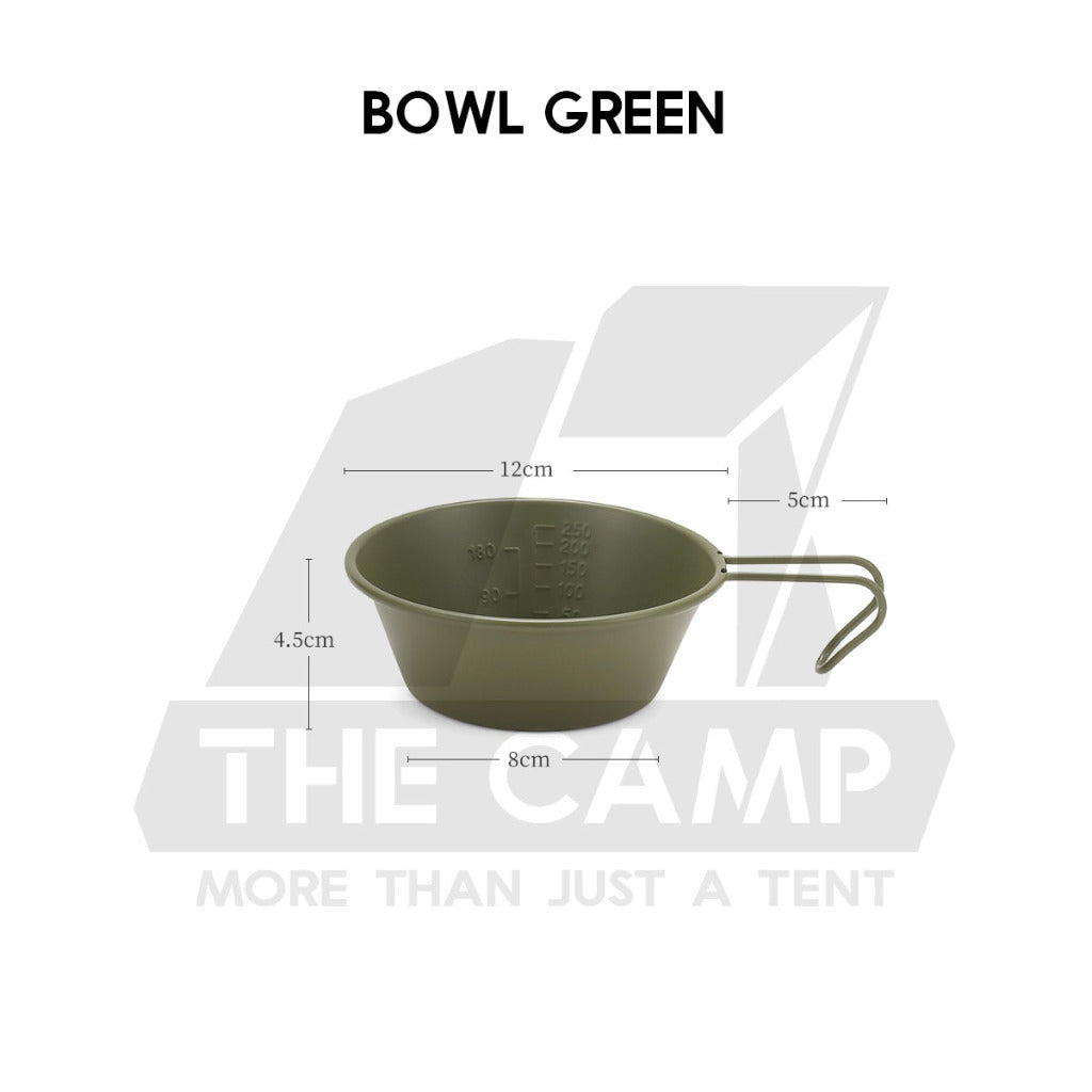 Retro Aluminium Tableware Plate Bowl Cup Mug Outdoor Camping Cookware Black Green Khaki Stove Cookware