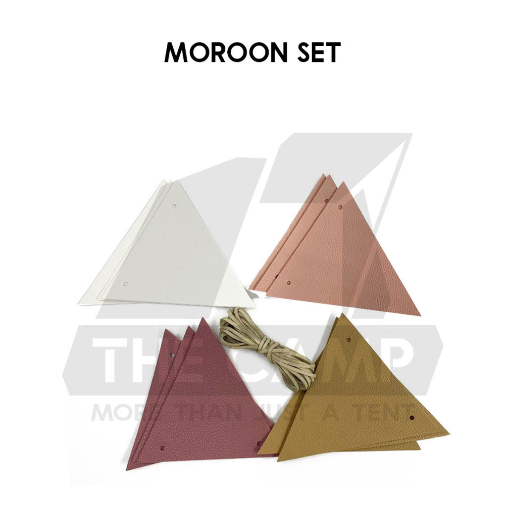Outdoor Camping Flag PU Leather Decoration Tent Khemah Deco Triangle Equipment Flags Nail Rope Bag Pole Hanging Strap Pi