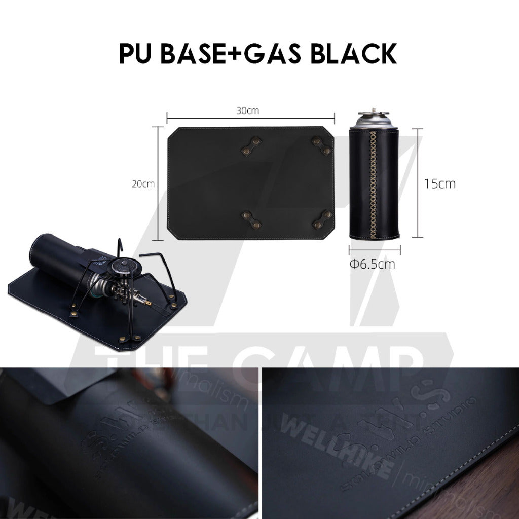 Wellhike SWS Spider Stove Base / Gas Sleeve PU Leather Case Set Soto Anti Slip Base Cover