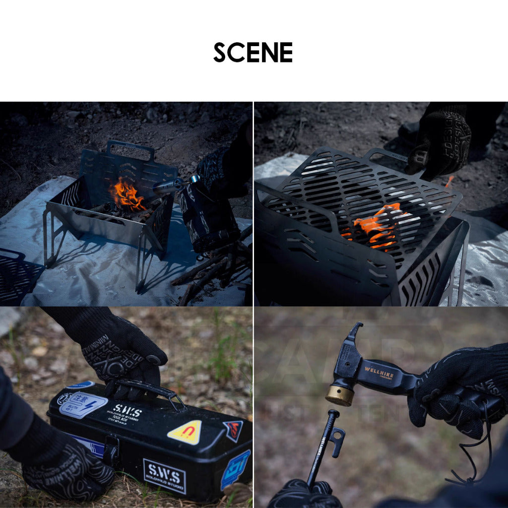 Wellhike SWS Tactical Glove Fire Heat Resistance Black Outdoor Camping Flame Retardant Heat Insulation
