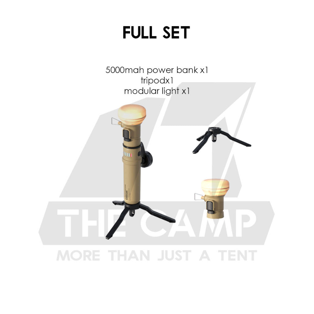 Waterproof Power Bank Light 5000mah IP67 Outdoor Camping Lantern Tripod Lamp Modular Type USB Rugged Elecom Nestout