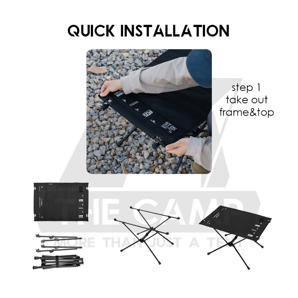 Shinetrip Cloth Table Tactical 1000D Foldable Folding Compact Lightweight Motor Outdoor Camping Meja Aluminium