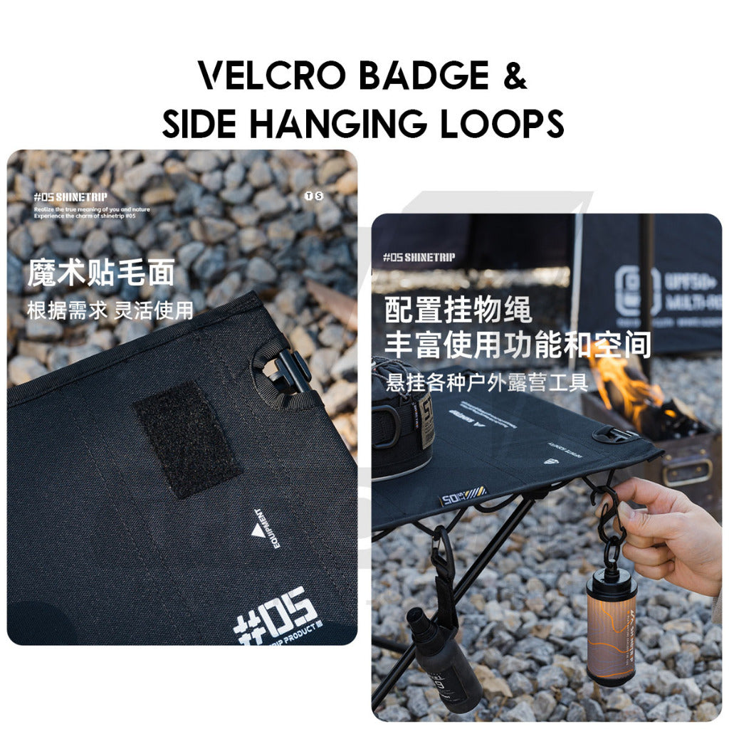 Shinetrip Cloth Table Tactical 1000D Foldable Folding Compact Lightweight Motor Outdoor Camping Meja Aluminium