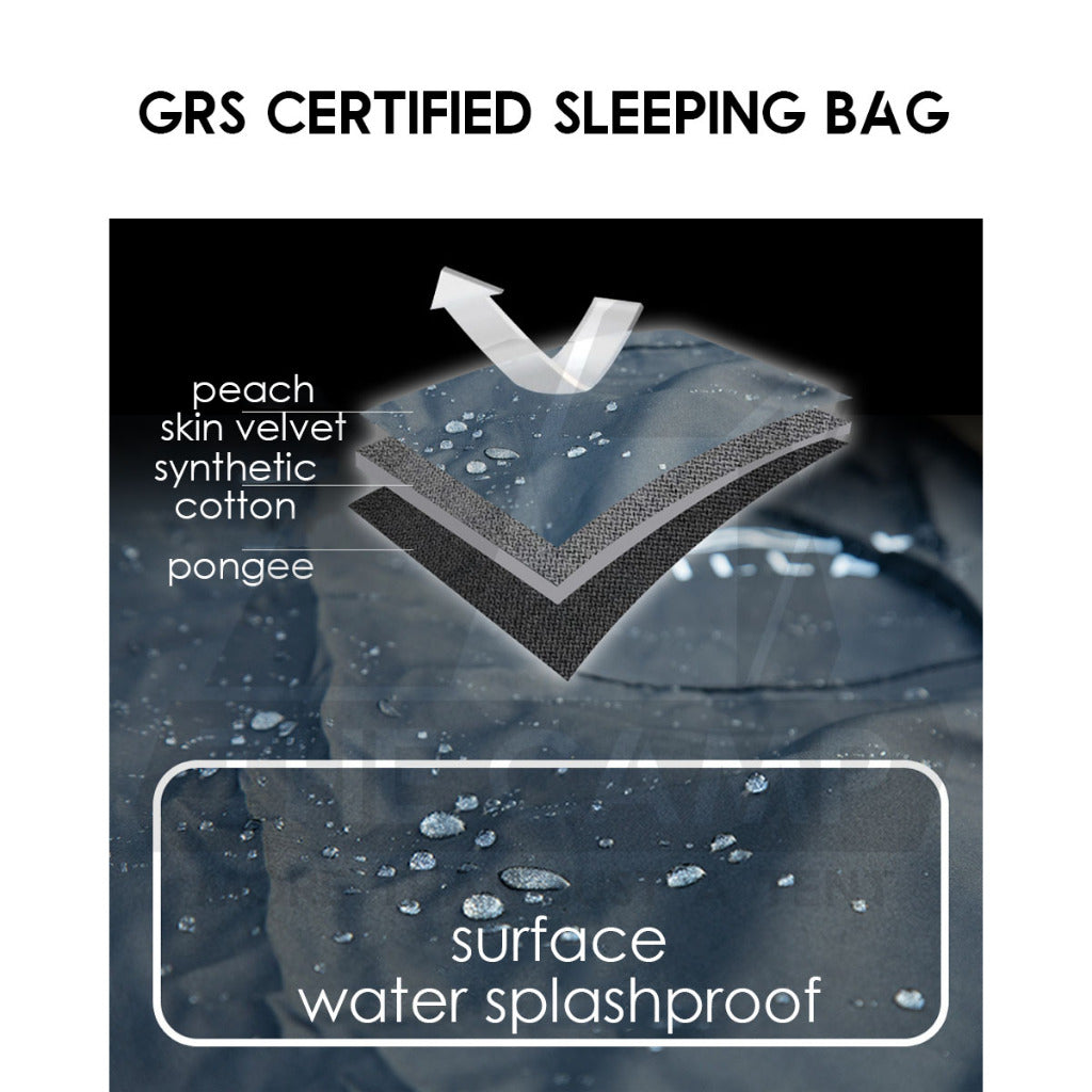 Tillak Envelope Sleeping Bag Lightweight Splashproof Washable Outdoor Camping Bed Comforter Blanket Black Double