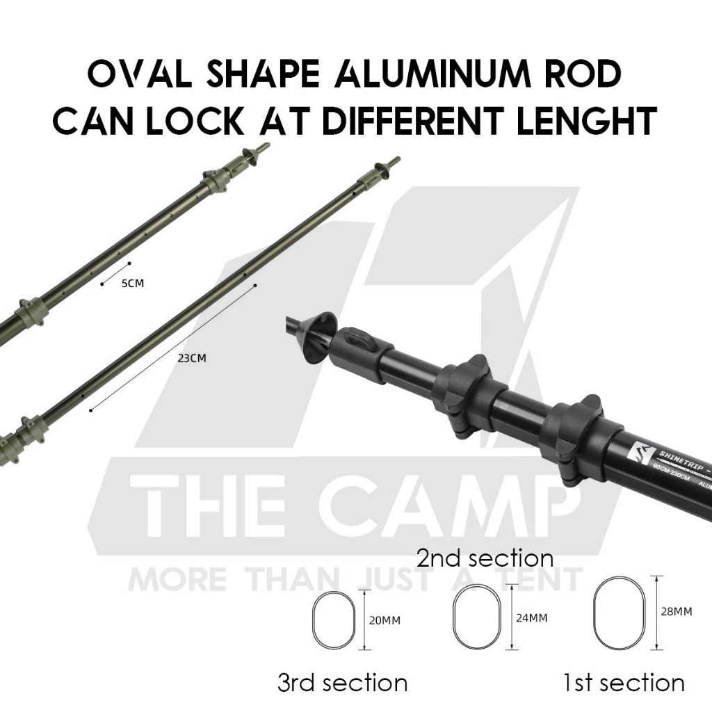 Shinetrip / SWS 2.5m Adjustable Pole Rod Quick Adjust for Flysheet Tarp Tent Camping Bag Hiking Awning Tactical Style