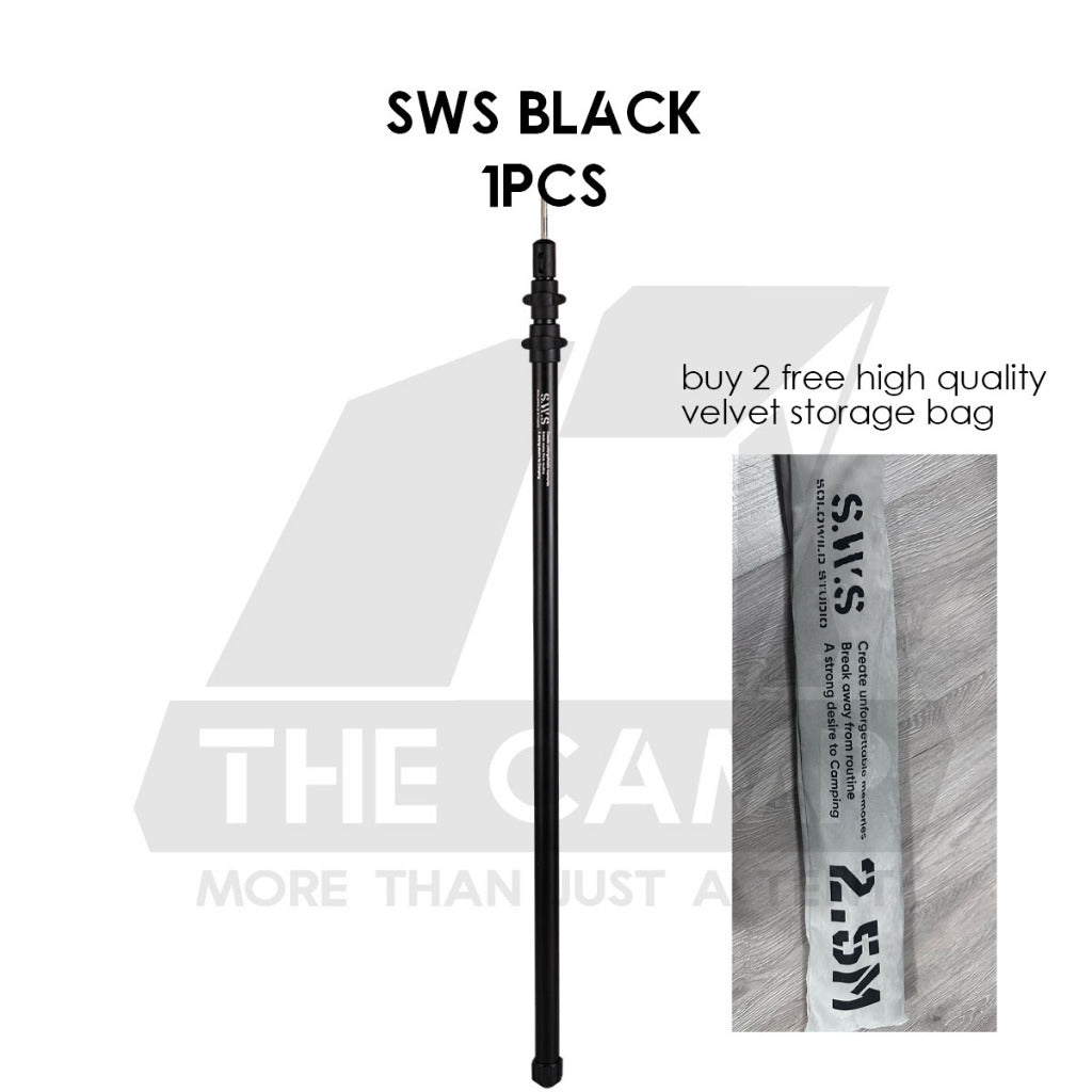 Shinetrip / SWS 2.5m Adjustable Pole Rod Quick Adjust for Flysheet Tarp Tent Camping Bag Hiking Awning Tactical Style