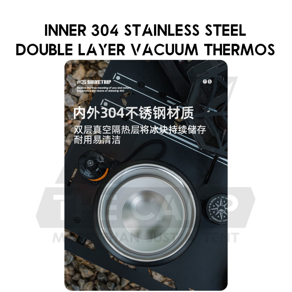 Shinetrip 2L Thermos Bottle 48 Hours Cooling 304 Stainless Steel Portable Outdoor Camping Travel Ice Bucket Case
