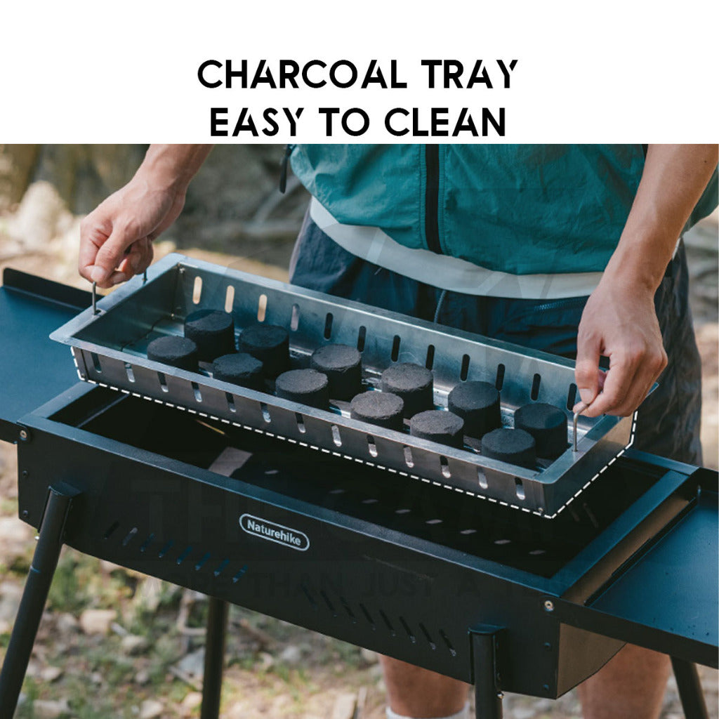 Naturehike Moyan Portable Charcoal BBQ Grill Stand Adjustable Height Stove Outdoor Camping Side Rack Shelf CNK2550CF013