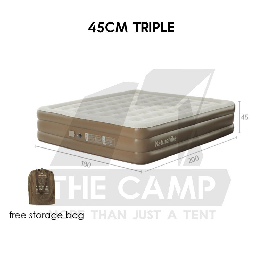 Naturehike Air Bed 25cm 38cm 45cm Single Double Triple with Pump Mattress Outdoor Camping Tilam Angin CNK2550WS013