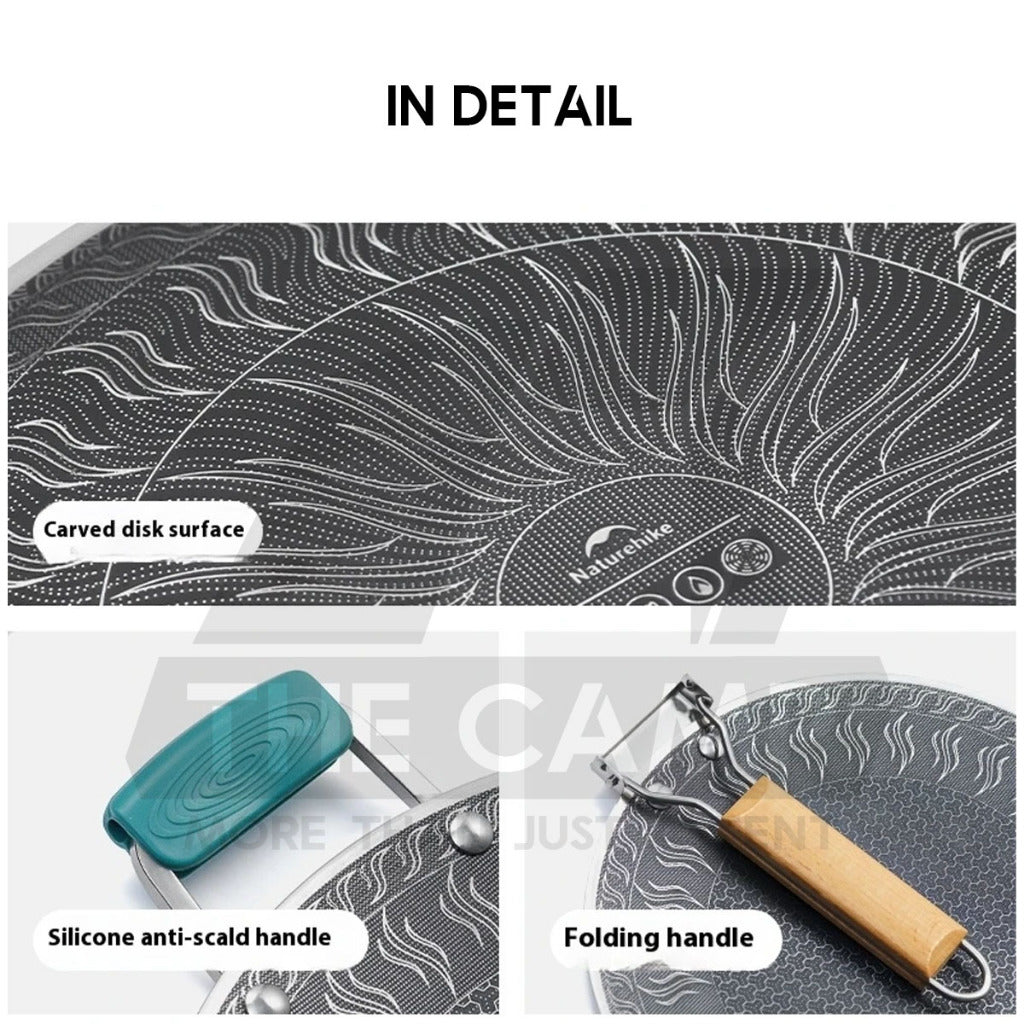 Naturehike Stainless Steel Pan Honeycomb Frying Grill BBQ Pan Non Stick Outdoor Camping Cookware Kuali CNK2550CF011
