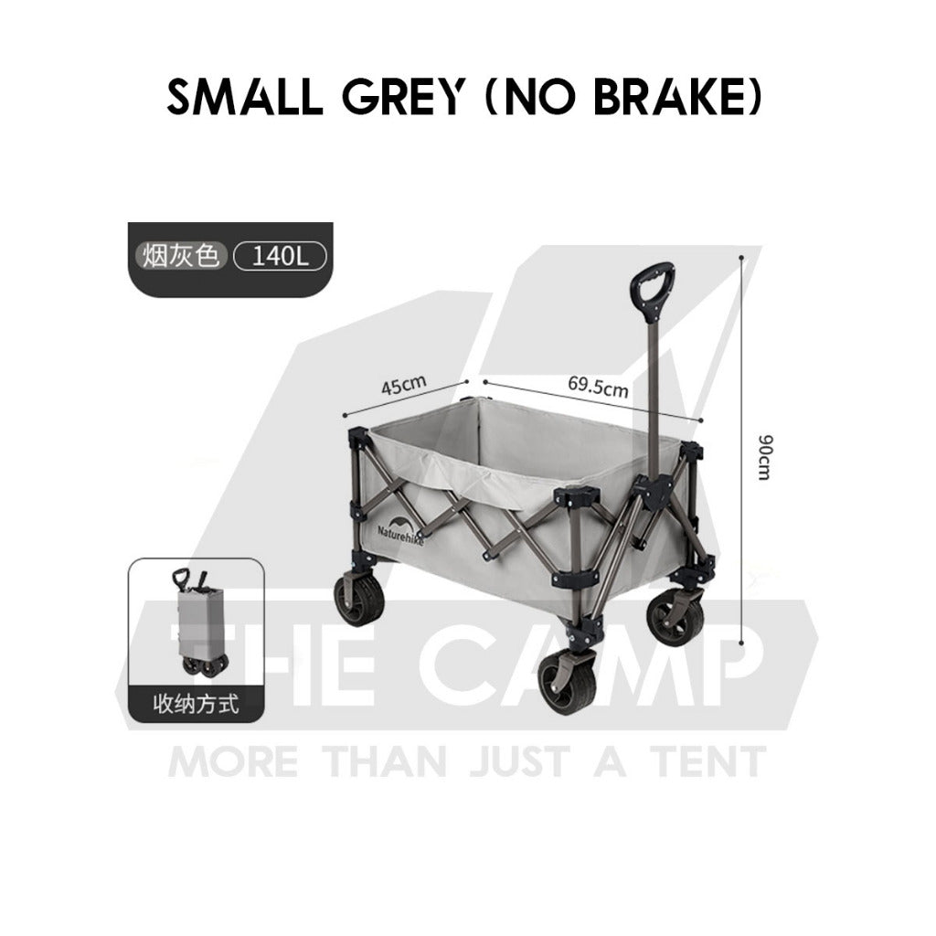 Naturehike JL Wagon Trolley Outdoor Camping Cart with Brake 10cm Thick Wheel 140L 280L 340L Black CNK2450JJ017