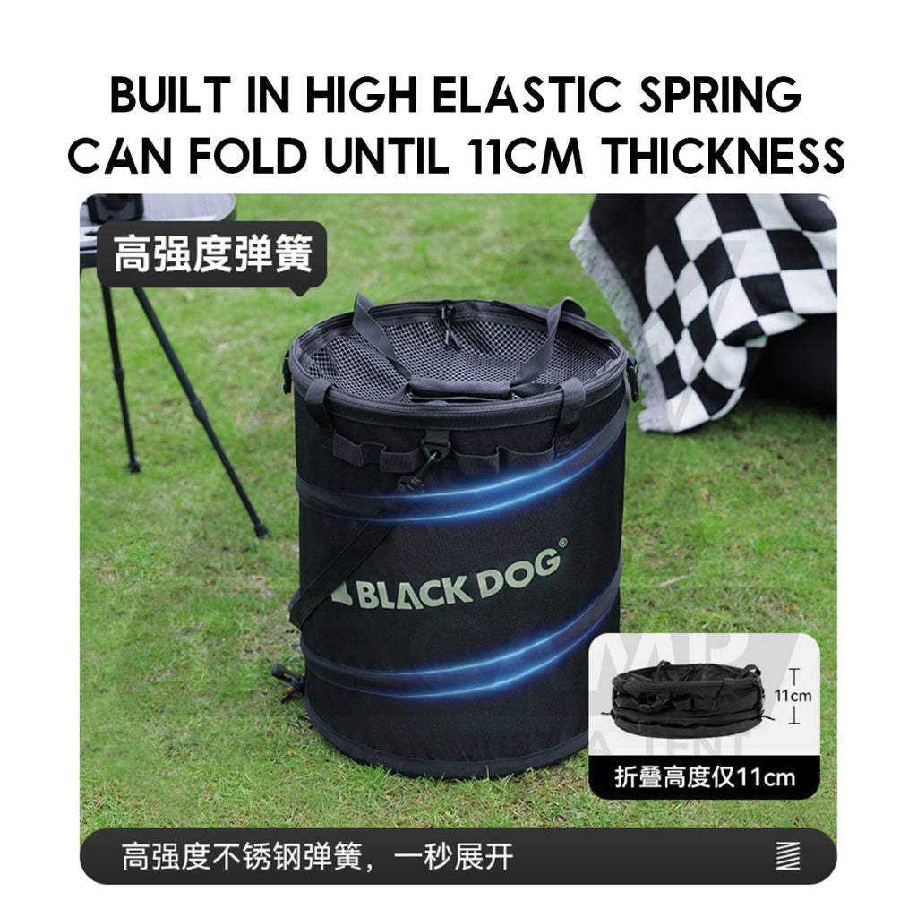 Blackdog Foldable Bucket Bag Laundry Basket 40L Folding Dustbin Trashbin Strorage Outdoor Camping Sundries CBD2450XB011