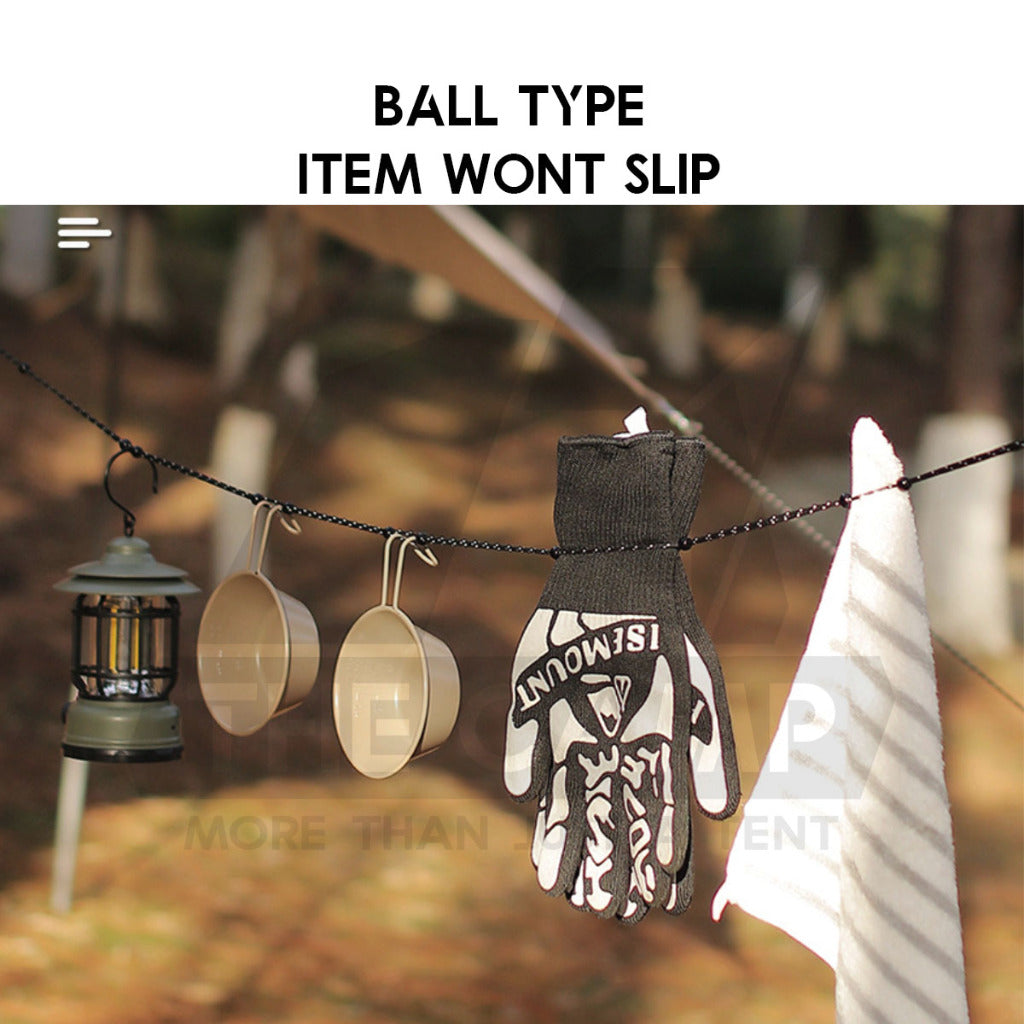 Outdoor Camping Hanging Strap Rope Tent Belt Light Hanger Hanging String Lanyard Hook Carabiner Buckle Black Shinetrip