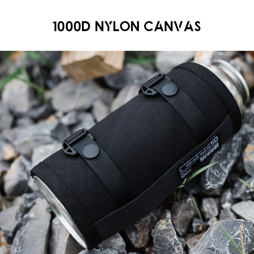 Shinetrip Tactical Gas Cover / Sleeve Outdoor Bottle Butane Protective Cover Case Black Cylinder Holder Velcro Patch
