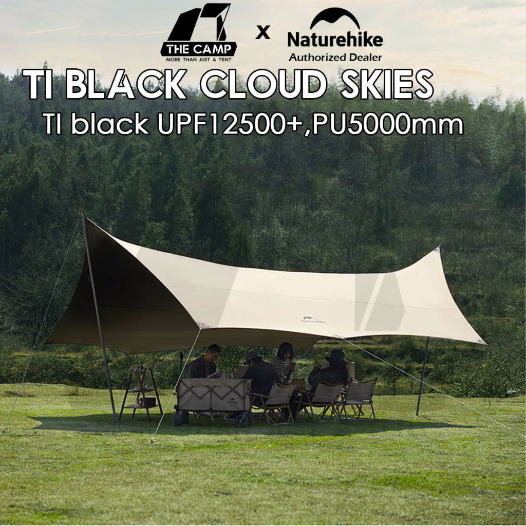 Naturehike TiBlack Cloud Skies Ultra Large Tarp Flysheet Outdoor Camping Ti Black Waterproof Moraine C2350WS010