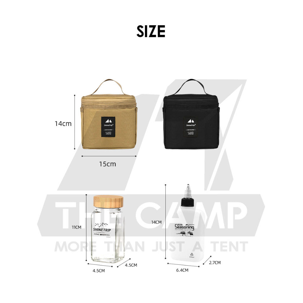 Shinetrip Seasoning Bag Set Outdoor Camping Ingredient Condiment Box Bottle Container Spice Oil Jar Sugar Salt Pepper