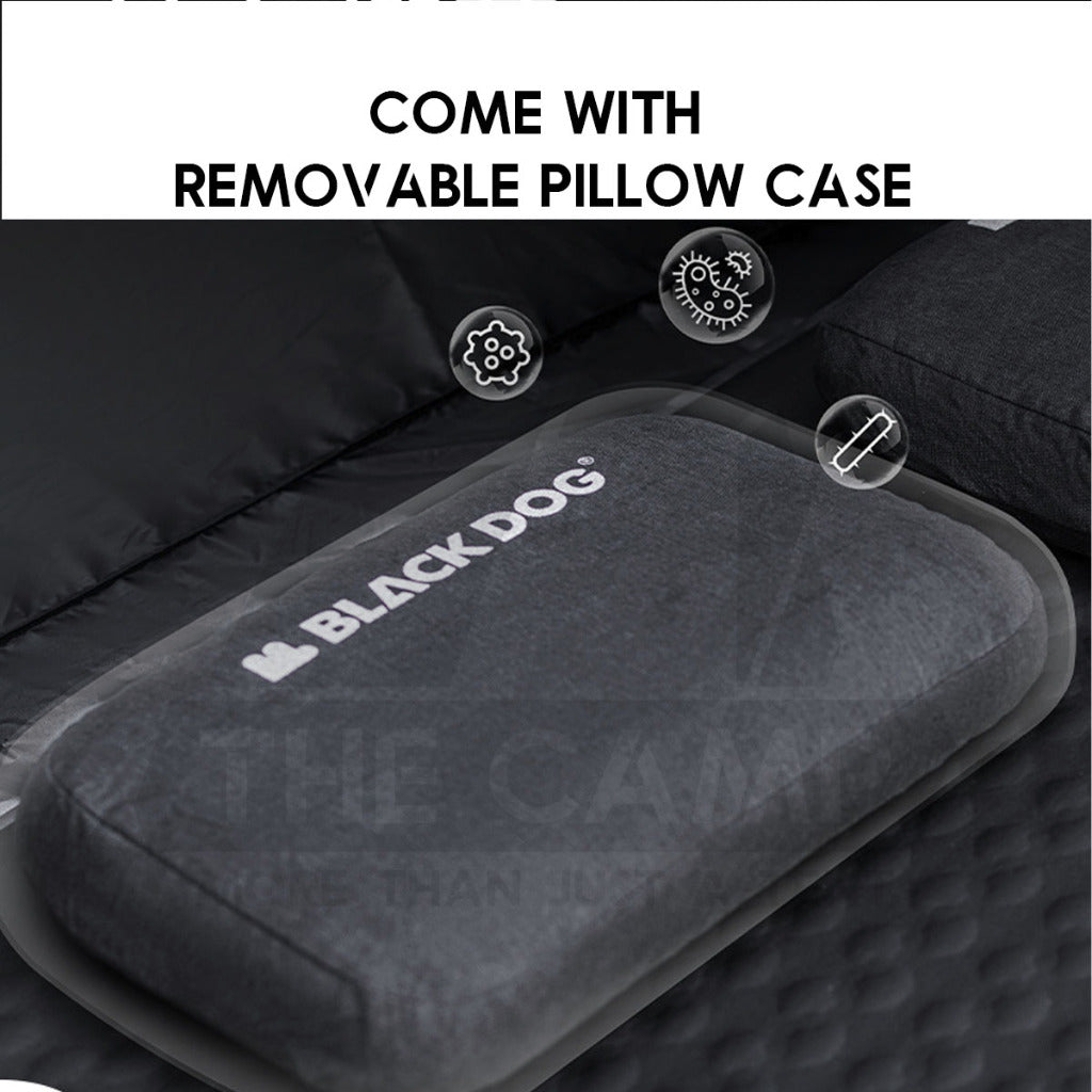 Blackdog Auto Inflation Sponge Memory Foam Pillow with Case Black for Bed Mattress Inflatable CBD2450WS045 BD-CQZ001