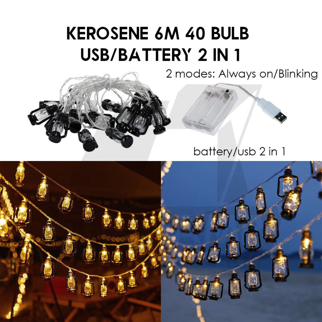 Outdoor LED Fairy Light Bulb Ball String USB Battery 3m 6m 10m Camping Wedding Decoration Xmas Weatherproof