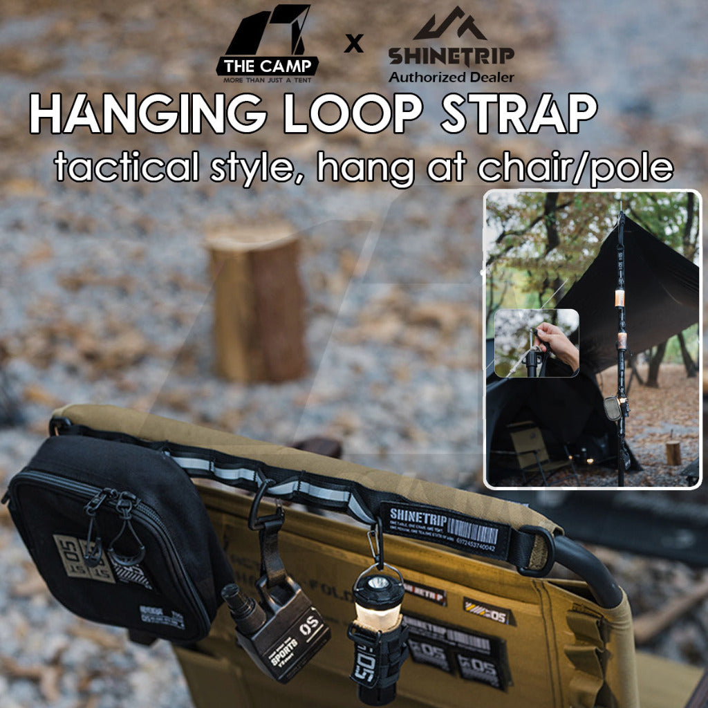 Shinetrip Hanging Loop Strap Molle System Kermit Chair Hanger Lamp Flysheet Pole Rod Bag Tactical Black