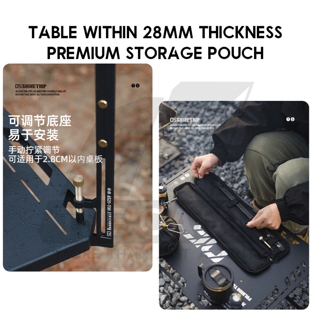 Shinetrip Lamp Pole Adjustable Height Outdoor Camping Stainless Steel Light Stand Rack Table Hanger A520