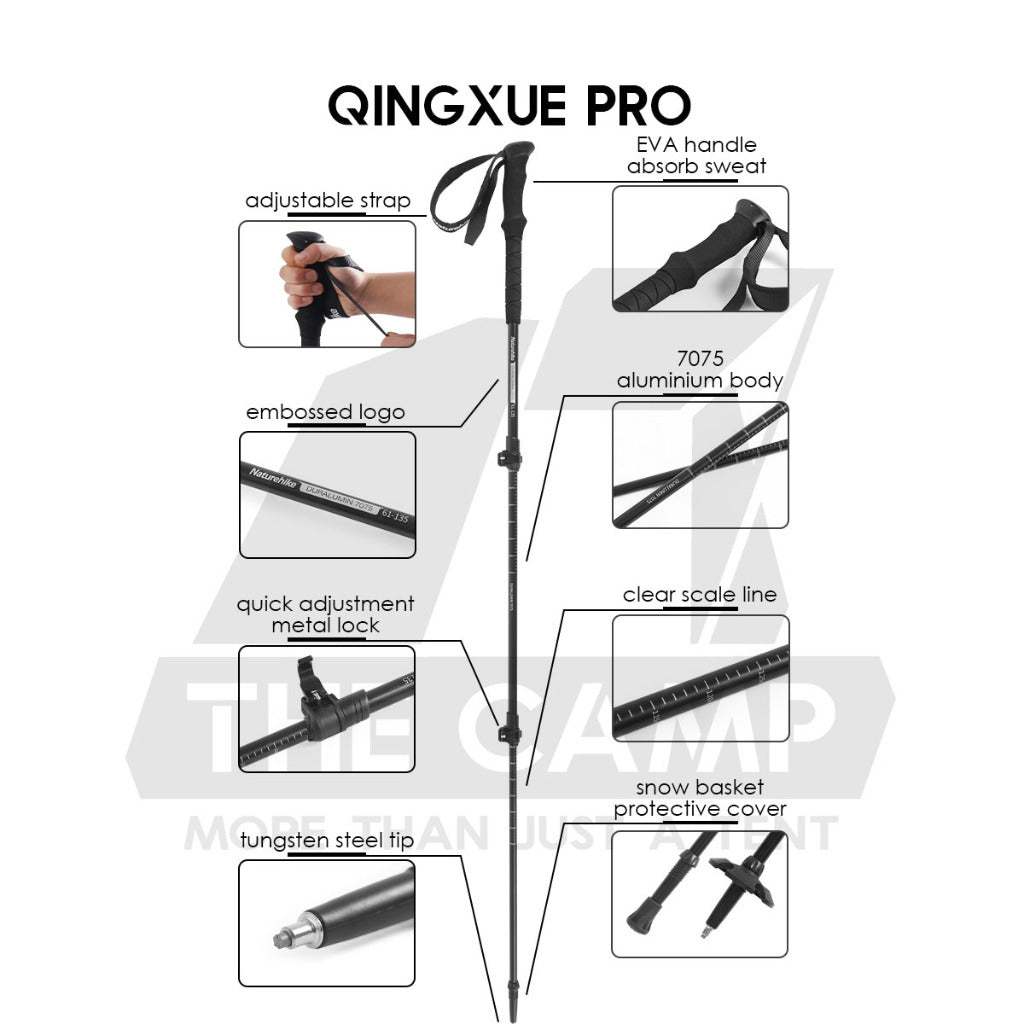 Naturehike Hiking Stick Qing Xue Base Pro Chang Feng Pro UL Chu Xue EXT1 Trekking Pole Aluminium Carbon Fiber