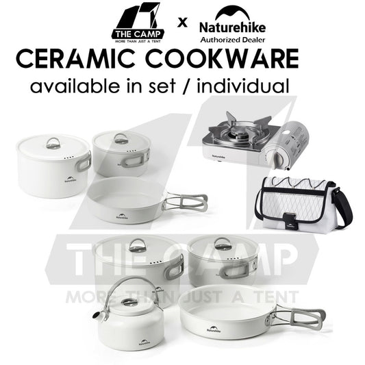 Naturehike Ceramic Cookware Set Non Stick Coating Cooking Set Pot Set Kettle Pan Pot Camping Outdoor Picnic CNK2450CF013