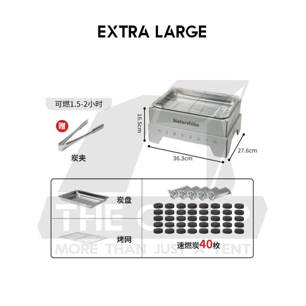 Naturehike Disposable BBQ Grill Stove Set Charcoal BBQ Kit Rack Reusable 2-3 Times Camping Outdoor CNK2300CW012