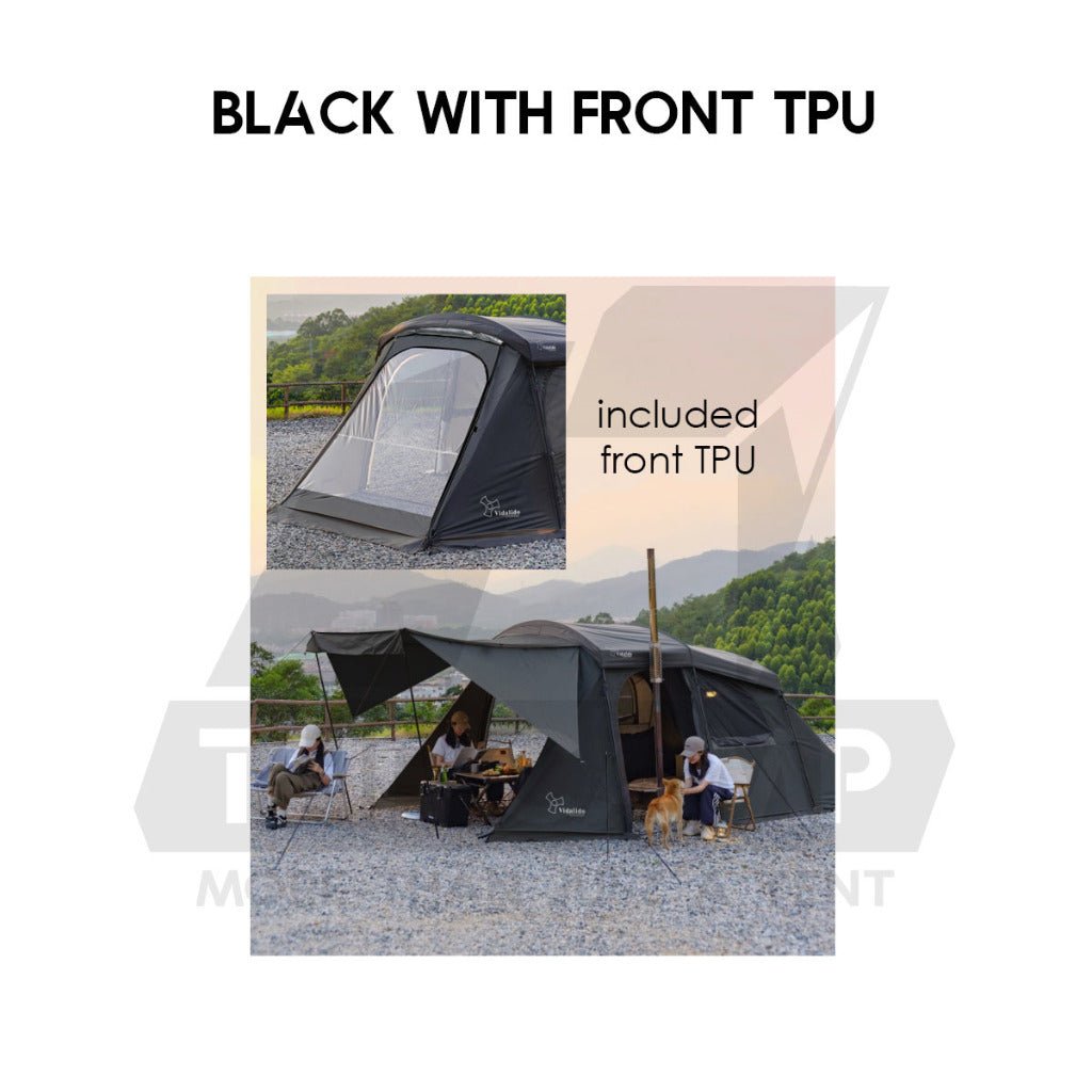 Vidalido SanStay Tunnel Tent with Optional TPU Door Outdoor Camping 1 Bedroom 2 Living Rooms Silver Poon Saan Cabin