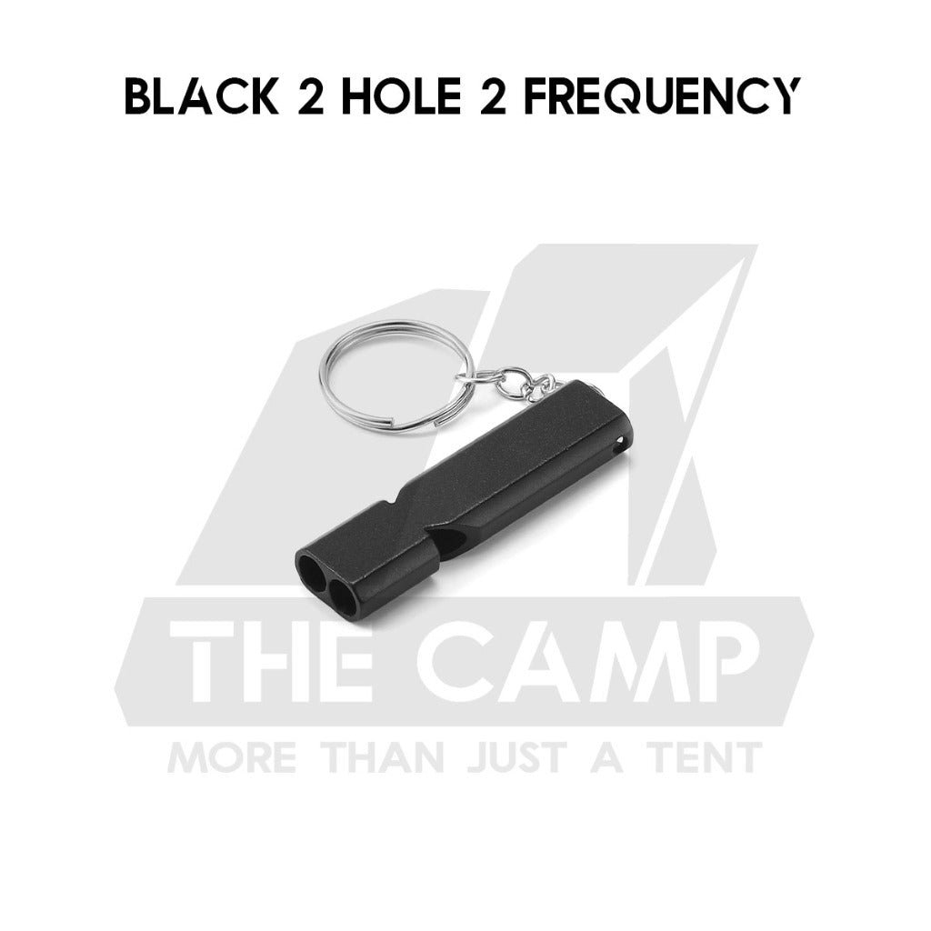 Aluminum Alloy High Pitched Whistle Dual Frequency Hi Pitch Survival Dual Tube Outdoor Hiking Camping EDC Tools Keychain