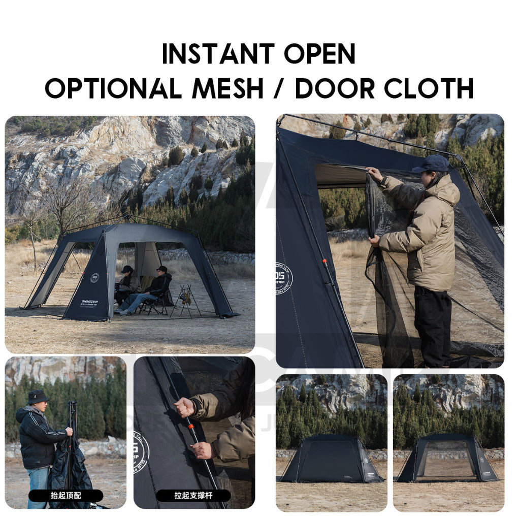Shinetrip Auto Dome Shelter Tarp PU2000 Silver Coated Black Green Khaki Optional Door Cloth Mesh Net 3D Groundsheet Tent