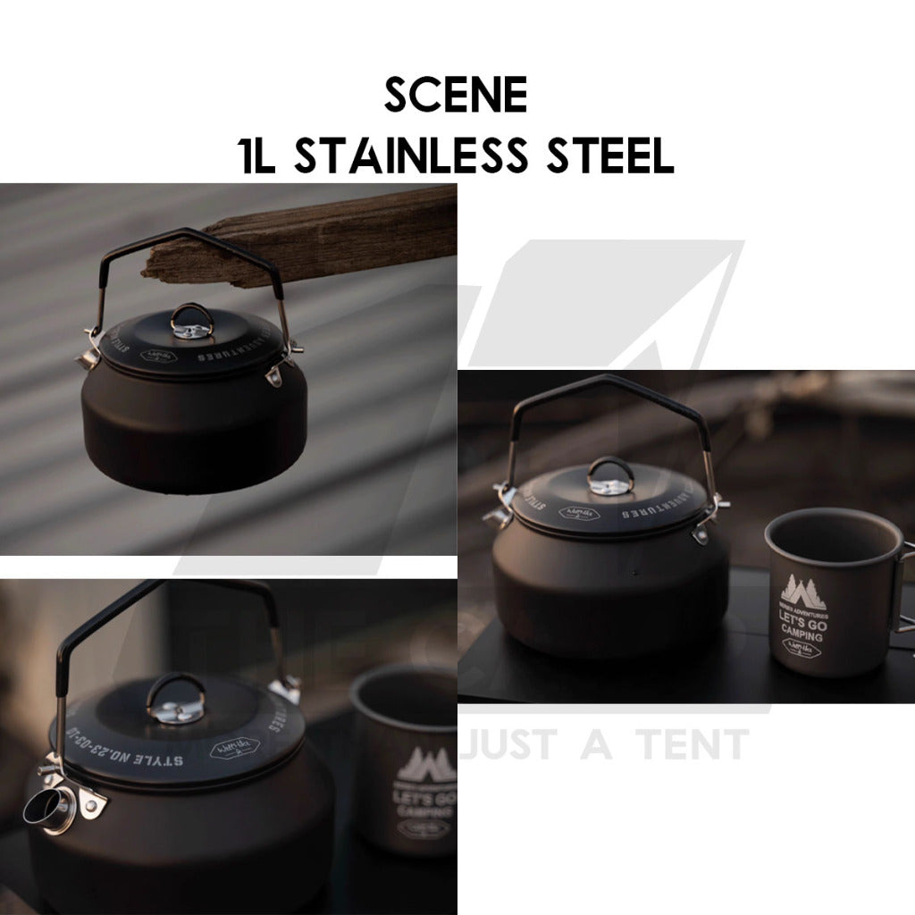 Wellhike SWS Outdoor Kettle 1L / 1.1L Stainless Steel / Aluminium Camping Teapot Coffee Pot Silicon Spout Pourer